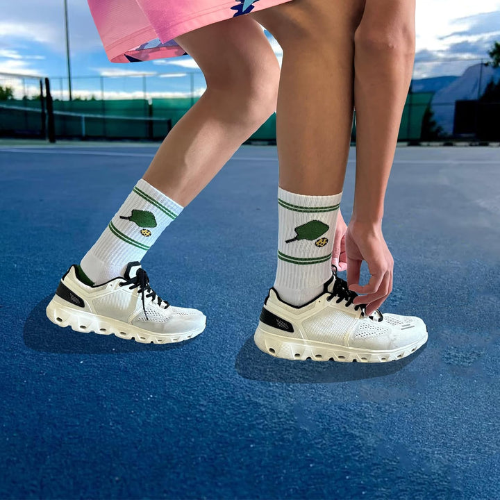 Pickleball Socks for Men Women, Performance Athletic Mid Calf Sock, Gifts for Pickleball Lovers One Size 7-13