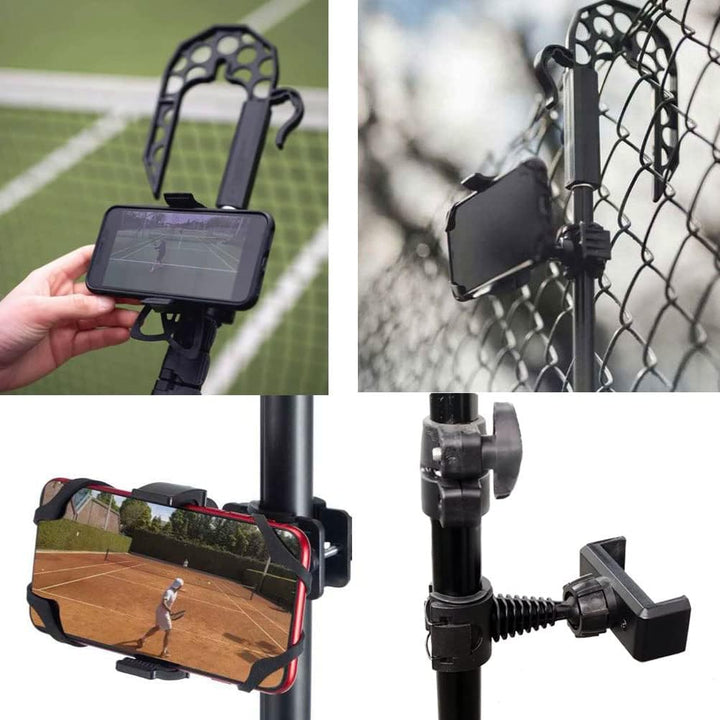 Tennis & Pickleball Fence Phone Mount, Gamechanger Phone Camera Fence Mount Holder Practice Equipment,Phone Camera Holder Accessories to Record Stream and Relive Your Baseball Tennis Matches