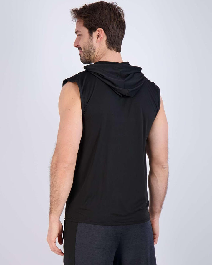 3 Pack: Mens Dry-Fit Active Hooded Tank Top - Workout Sleeveless Hoodie Drawstring (Available in Big & Tall)