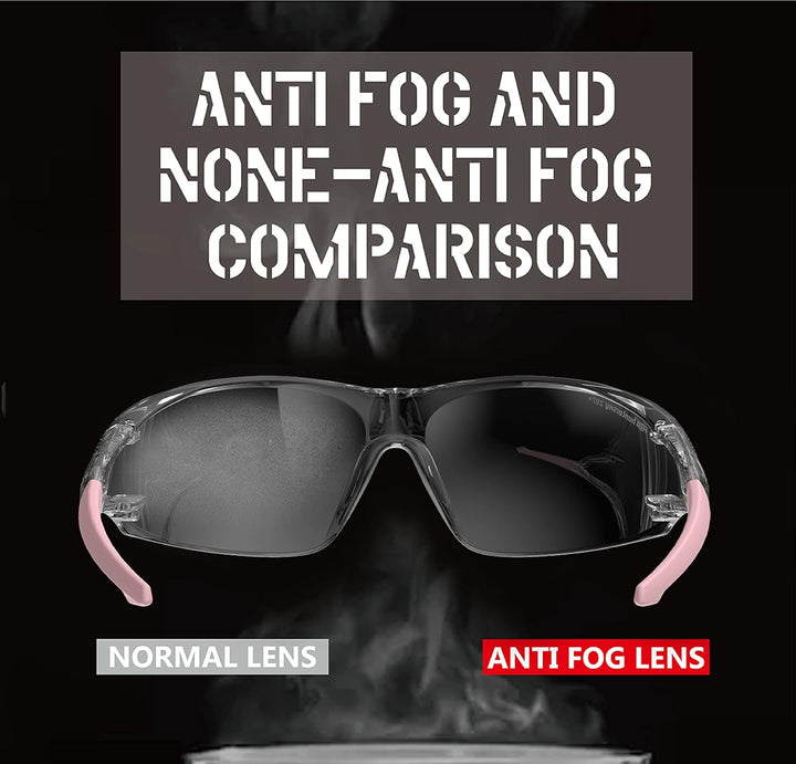 ANSI Z87.1 Anti-Fog Wrap-Around Clear Safety Glasses, Pickleball Lab Chemistry Goggles with Scratch Resistant