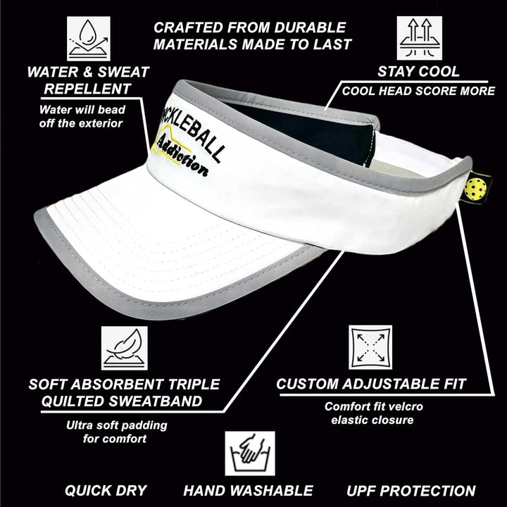 Unisex Pickleball Visor. Quality & Performance. No Sweat Stains, Sold by a US Pickleball Family.