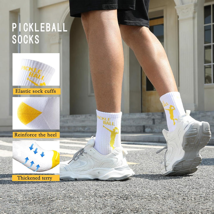 3 Pairs Pickleball Socks for Pickleball and Tennis Lovers, Pickle Ball Gifts 3 Sizes for Women and Men.