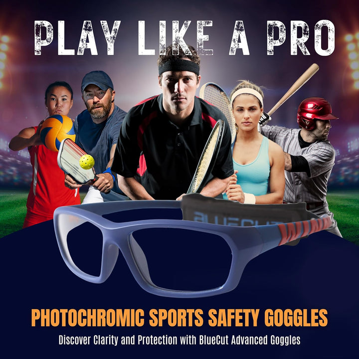 Sports Protection Goggles, Photochromic Lenses Safety Glasses for Basketball, Pickleball and Outdoor Sports