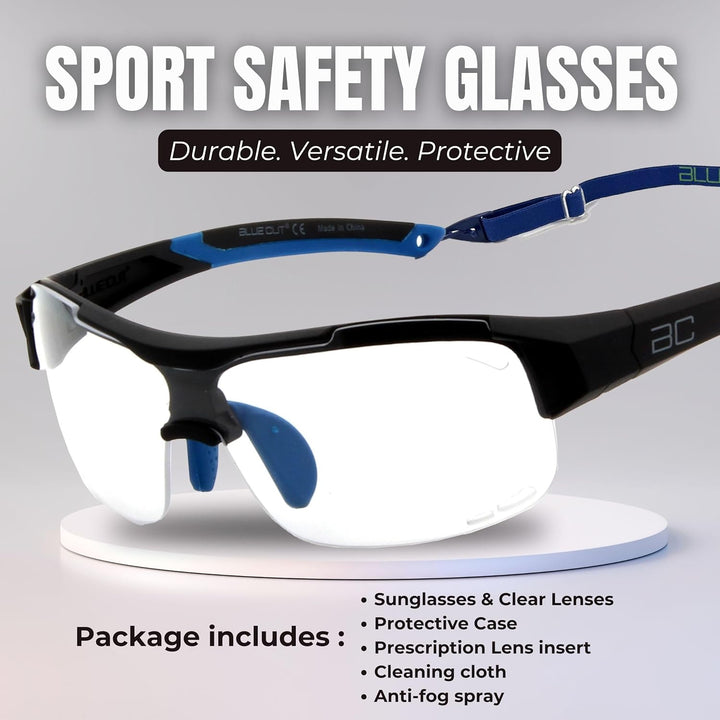 Sports Safety Goggles Interchangeable Sun Lens anti Fog UV Protection Indoor Outdoor Pickleball Cycling Basketball