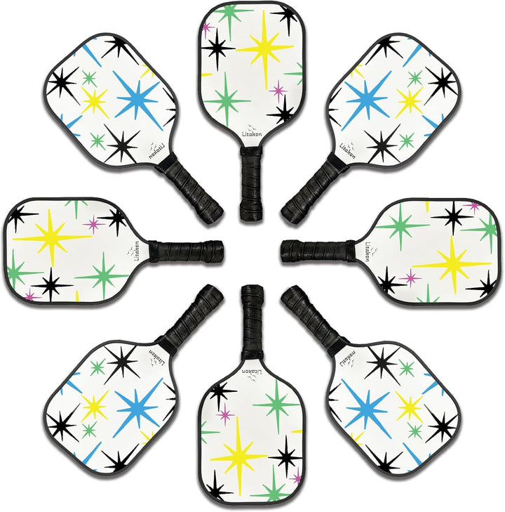 Premium Youth Pickleball Paddle Set, 2 Fiberglass Kids Paddles with Honeycomb Core, Bundle of Lightweight Fiberglass Rackets for Kids Age 4-12, Backpack, 4 Balls, 2 Kids Rackets