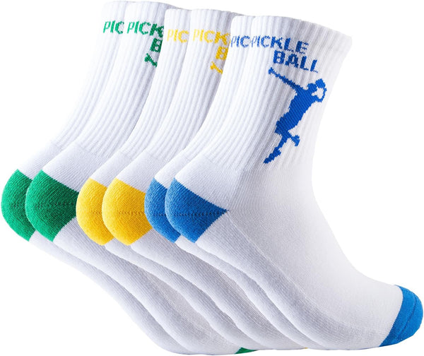 3 Pairs Pickleball Socks for Pickleball and Tennis Lovers, Pickle Ball Gifts 3 Sizes for Women and Men.