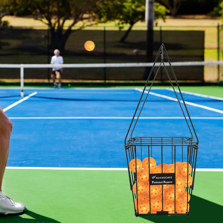 Portable Pickleball Collector & Pickleball Ball Hopper - Pickleball Retriever Basket for Pickleball Training, Pickleball Caddy for Pickleball Practice Equipment