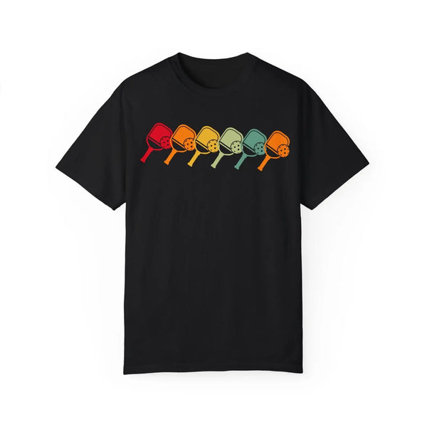 Rainbow Retro Pickleball Fashion T-shirt