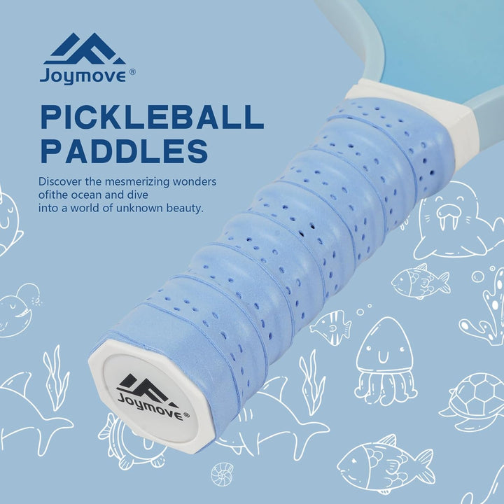 Pickleball Paddles for Kids, Child Size Paddle, Lightweight Fiberglass Pickleball Set with Small Grip, 2/4 Pickleball Paddles with 4 Balls