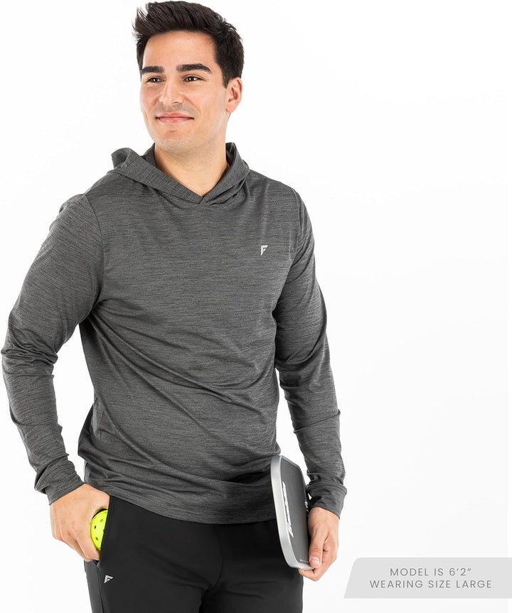 Men'S Athletic Lightweight Pickleball Hoodie - Quick Dry Sport Sweatshirt - Breathable Pullover