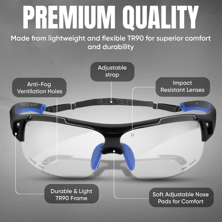 Sports Safety Goggles Interchangeable Sun Lens anti Fog UV Protection Indoor Outdoor Pickleball Cycling Basketball