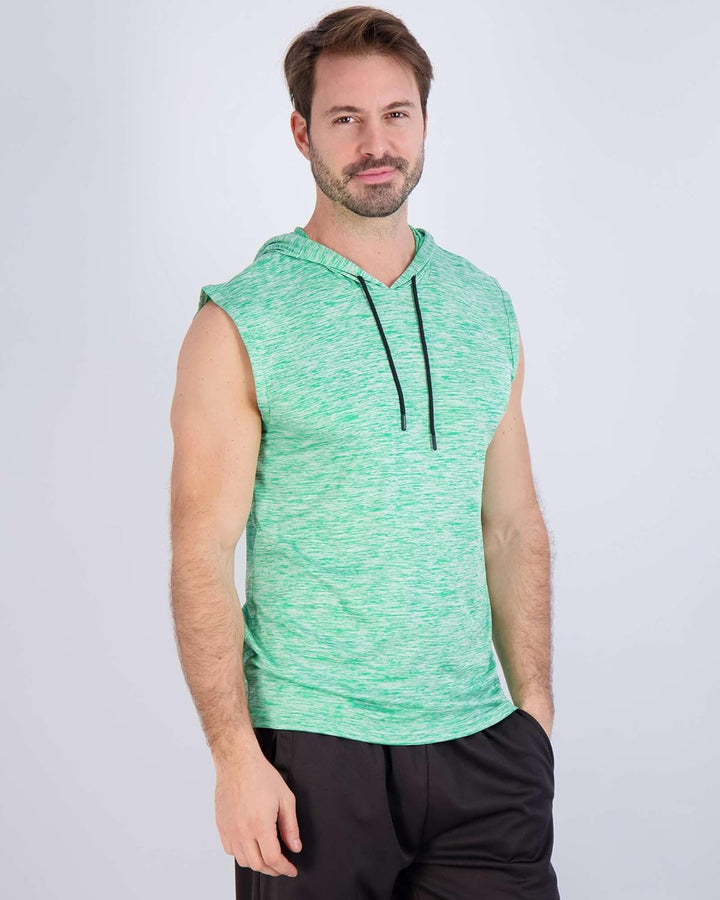 3 Pack: Mens Dry-Fit Active Hooded Tank Top - Workout Sleeveless Hoodie Drawstring (Available in Big & Tall)