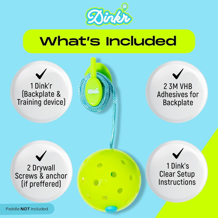 Dink’R - Pickleball Trainer, Pickleball Rebounder for Pickleball Training and Practice Sessions - Pickleball Game and Gift for All Ages - Perfect Pickleball Practice Equipment for Solo Training