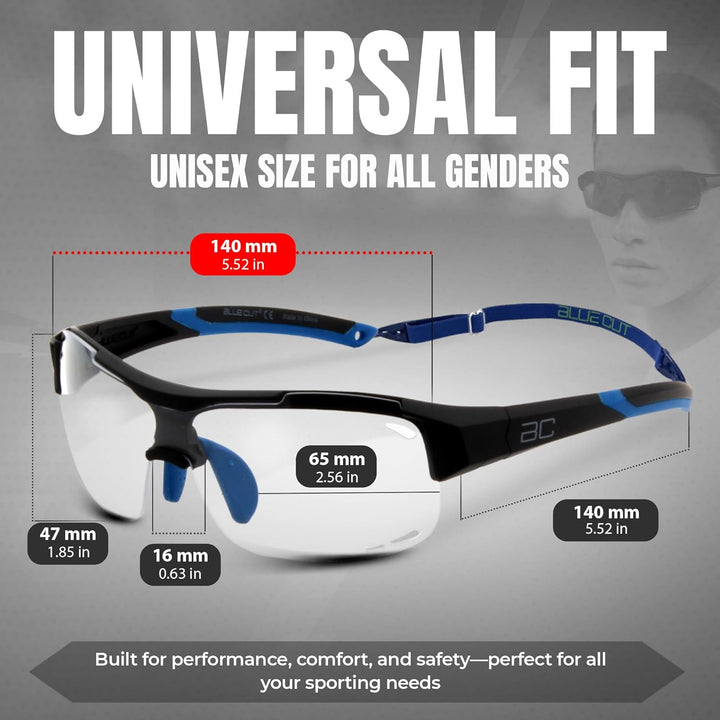 Sports Safety Goggles Interchangeable Sun Lens anti Fog UV Protection Indoor Outdoor Pickleball Cycling Basketball