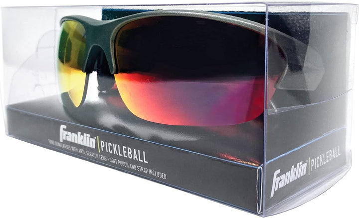 Pickleball Sunglasses - All Sport UV Glasses for Tennis, Pickleball, Cycling, Rowing + More - Athletic Shades with Headband + Carry Bag, Red