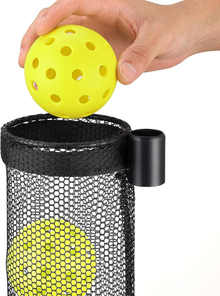 2PCS Pickle Ball Collector for Pickleball Nets, Portable Pickleball Holder Suitable 2.5Cm/0.98In Dia Official Post, Pickleball Storage Net Holding 7 Pickle Balls for Indoor Outdoor Driveway