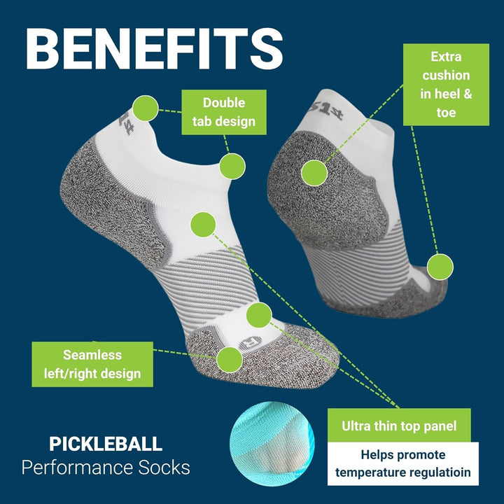 the Pickleball Sock with 360-Degree Blister Protection, Comfortable, Lightweight and Moisture-Wicking | 3 Pack