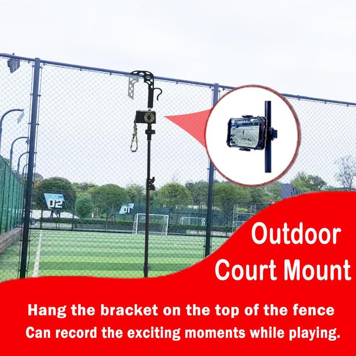 Tennis & Pickleball Fence Phone Mount, Gamechanger Phone Camera Fence Mount Holder Practice Equipment,Phone Camera Holder Accessories to Record Stream and Relive Your Baseball Tennis Matches