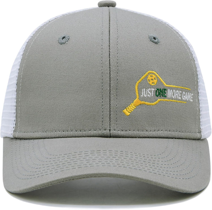 Pickleball Hat for Men Women, Embroidered Mesh Snapback Trucker Baseball Cap, Gifts for Pickleball Lovers